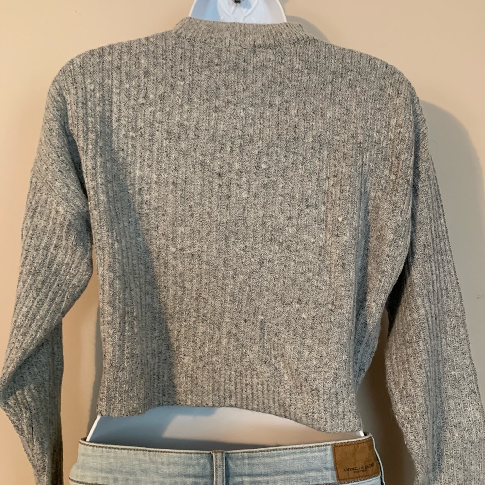 NEW! knit sweater - grey with red racing stripe - Picture 8 of 9